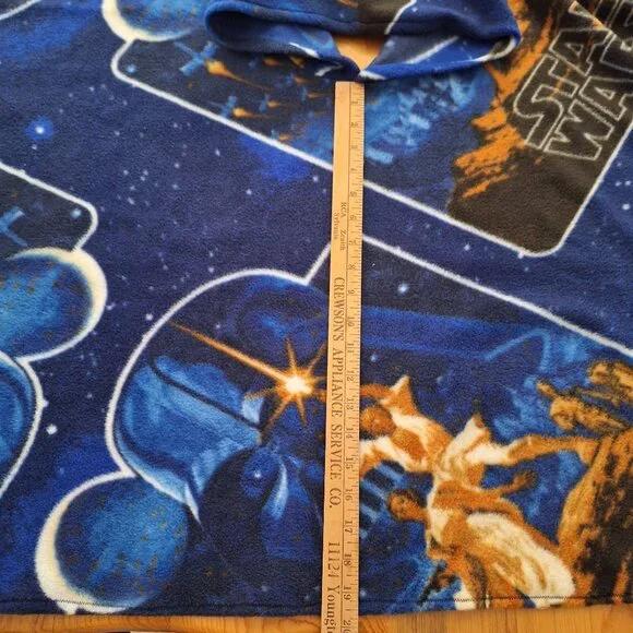 Star Wars Handmade Fleece Poncho Hooded Blue Galaxy Medium Size Adult or Teen - Picture 5 of 10